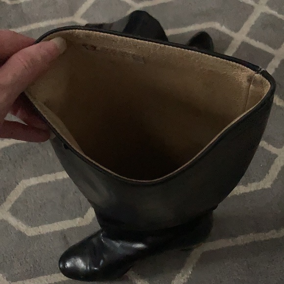 VINTAGE GUCCI LEATHER RIDING BOOTS BLACK HEELED Sz 7.5 - 8 - Picture 4 of 9